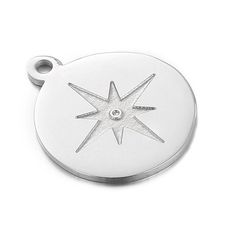 "Stainless Steel Star Pattern Jewelry Pendant - Simple and Fashionable DIY Accessories"