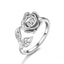 Luxurious Rose Copper Camellia Open Ring for Women