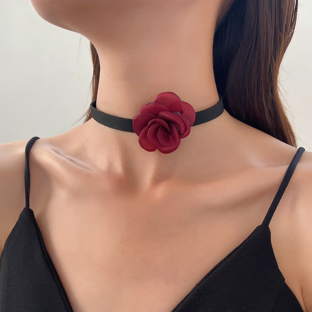 Princess Vintage Rose Floral Choker Necklace for Women