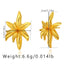 1 Pair Minimalist Flower Design 18k Gold Plated Copper Drop Earrings