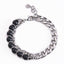 Geometric Stainless Steel Natural Stone Beaded Men's Bracelet