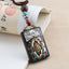 Ethnic Square Alloy Wood Pendant Necklace with Nepalese Thangka Design