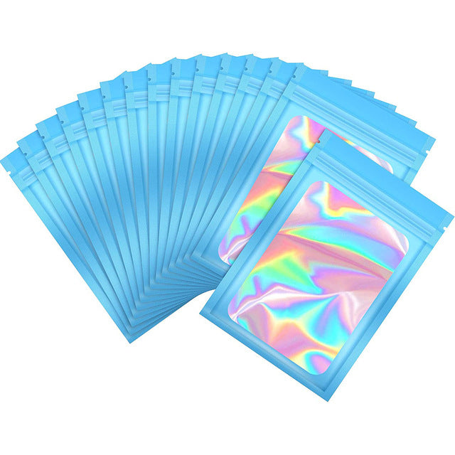 Gradient Color Jewelry Packaging Bags with Transparent Window and Sealable Design