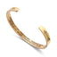 Minimalist Engraved Stainless Steel Gold Plated Open Cuff Bracelet Wholesale