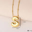 304 Stainless Steel Gold Plated Alphabet Pendant Necklace