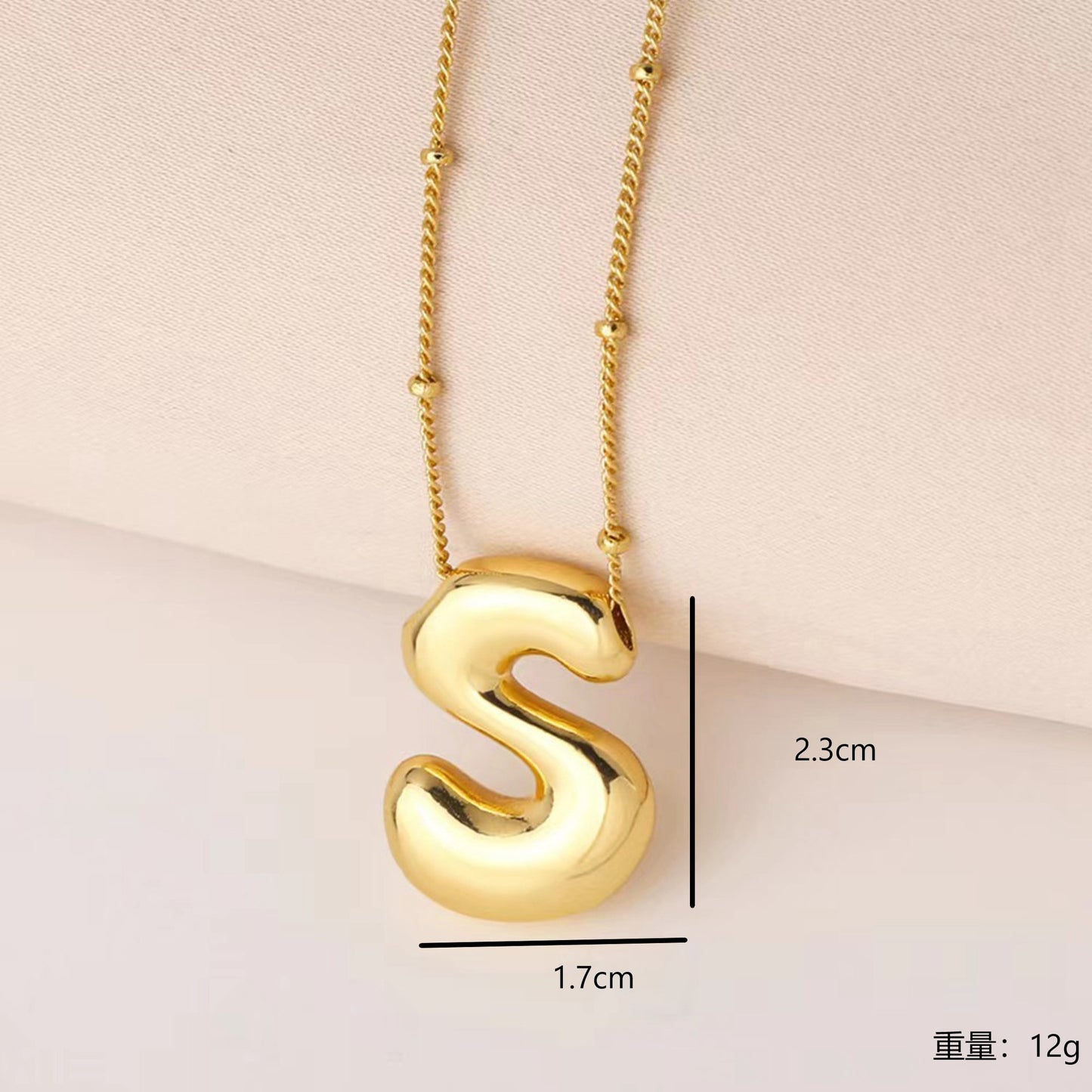 304 Stainless Steel Gold Plated Alphabet Pendant Necklace