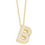 Simple Style 18K Gold Plated Alphabet Pendant Necklace with Zircon Inlay