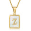 Simple Style Letter Stainless Steel Titanium Steel Plating Inlay Shell Pendant Necklace 1 Piece