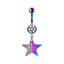 Colorful Floral & Animal Stainless Steel Belly Ring Set with Rhinestones