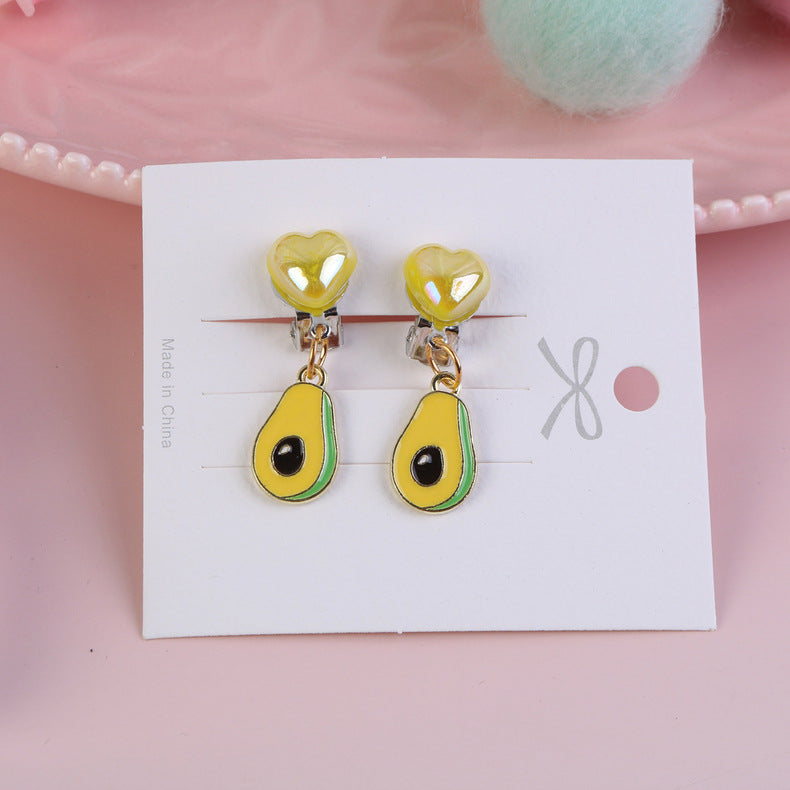 1 Pair Fashion Cartoon Alloy Plating Kid's Drop Earrings Ear Clips