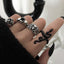 Creative Punk Skull Joker Ring Set - Double Chain & Statement Pieces