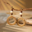 Bohemian Rattan Circle Braid Straw Drop Earrings for Vacation