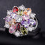 Wholesale Modern Flower Gemstone Silver Plated Party Rings