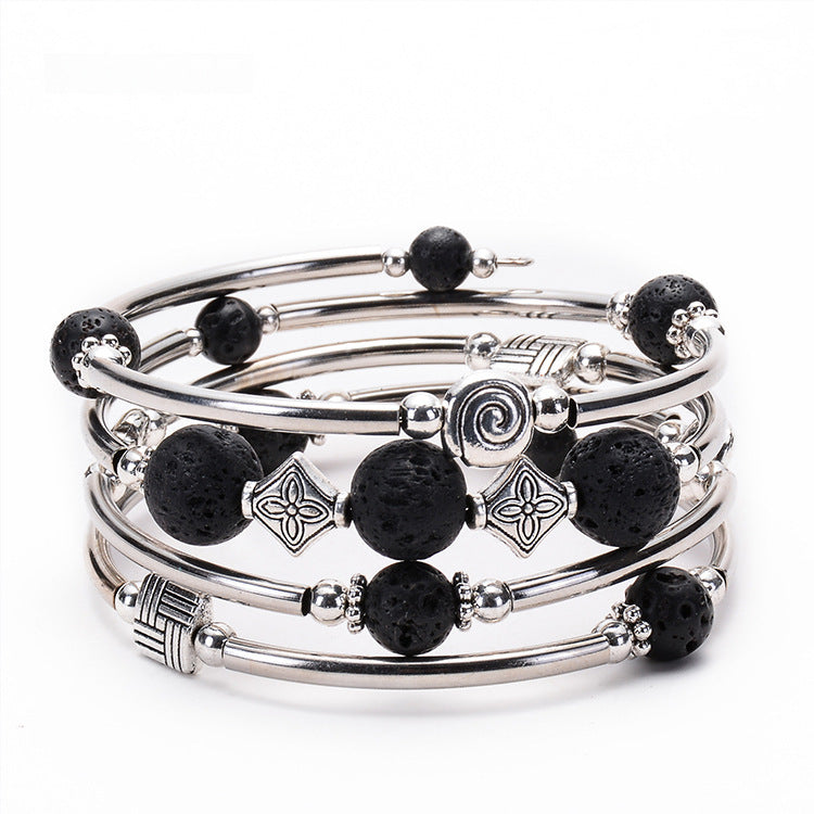 Fashion Multilayer Natural Stone Beaded Bracelet for Women