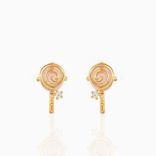 Ethnic Geometric Gemstone Lollipop Ice Cream 18k Gold Plated Earrings