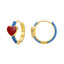 Y2K Vintage Heart Shape Enamel 18k Gold Plated Hoop Earrings