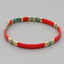 Vintage Geometric Mixed Material Handmade Bohemian Glass Bead Bracelets