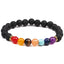 Fashion Multicolor Lava Stone & White Agate Beaded Bracelets