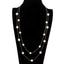 Korean Geometric Double Layer Pearl Necklace - White Alloy Long Sweater Chain