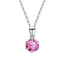 Classic Geometric Moissanite Pendant Necklace in Sterling Silver and Platinum