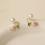 Sweet Korean Style Tulip Flower Pearl Earrings with 925 Silver Needle