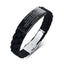 Fashion Geometric Stainless Steel and Silicone Men's Bangle Bracelet