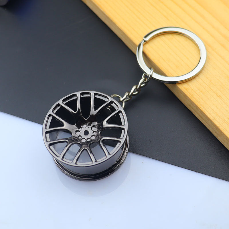 Simple Style Car Wheel Metal Keychain with Automotive Tool Charms