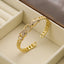 Hip-Hop Leopard Copper Plating Inlay Pearl Zircon 18K Gold Plated Bangle