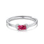 Elegant Multicolor Zircon Adjustable Sterling Silver Open Ring