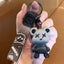 Colorful Chameleon Bear Resin Metal Keychain Pendant for Bags and Cars