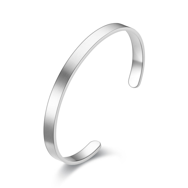 Fashion Titanium Steel C-Shaped Customizable Phrase Bracelet