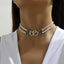 Layered Heart & Turquoise Beaded Anklet and Necklace Set