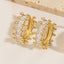 1 Pair Elegant Classic Solid Color Inlay Copper Zircon 14K Gold Plated Vintage Style Hoop Earrings