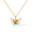 IG Style Colorful Gradient Butterfly Pendant Necklace - 304 Stainless Steel & Copper Inlay Women's Jewelry