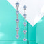 Shiny Geometric Sterling Silver Moissanite Tassel Drop Earrings