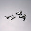 Modern Punk Horn Design Silver Plated Copper Ear Studs