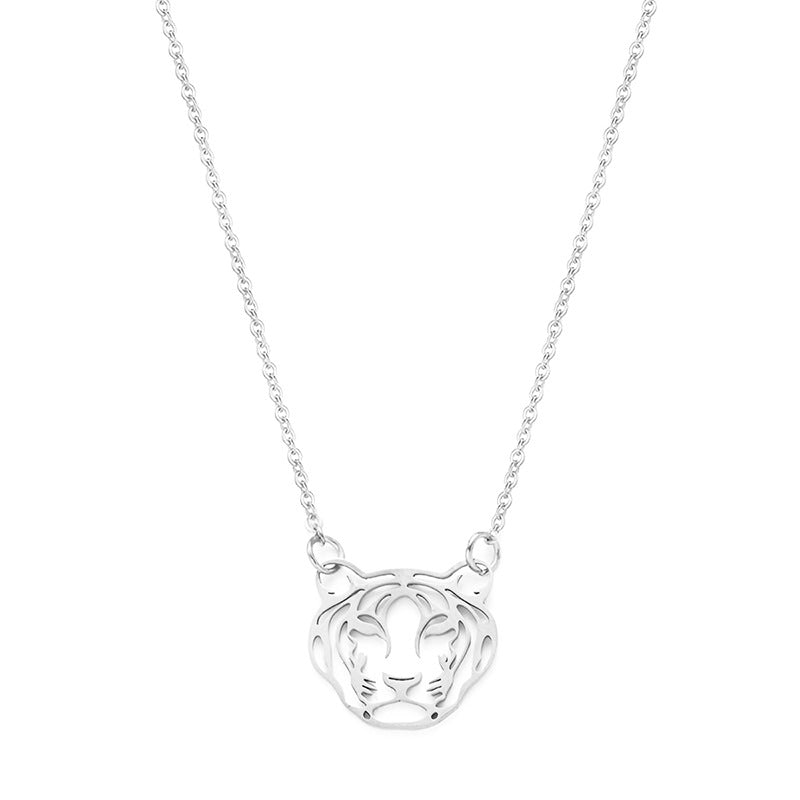 Fashion Hollow Tiger Necklace Titanium Steel Necklace Wholesale