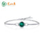 Sterling Silver Lab-Grown Emerald Moissanite Bracelet