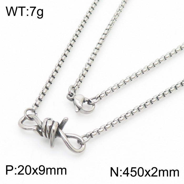 304 Stainless Steel Knot Design Necklace and Bracelet Set