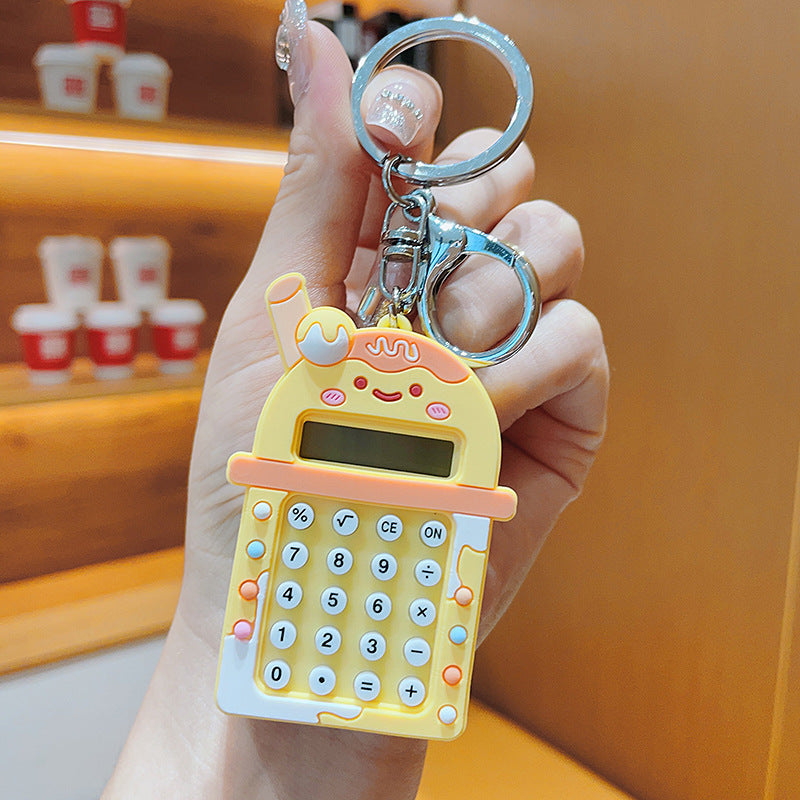 Fashion Zinc Alloy Keychain with Calculator Charm