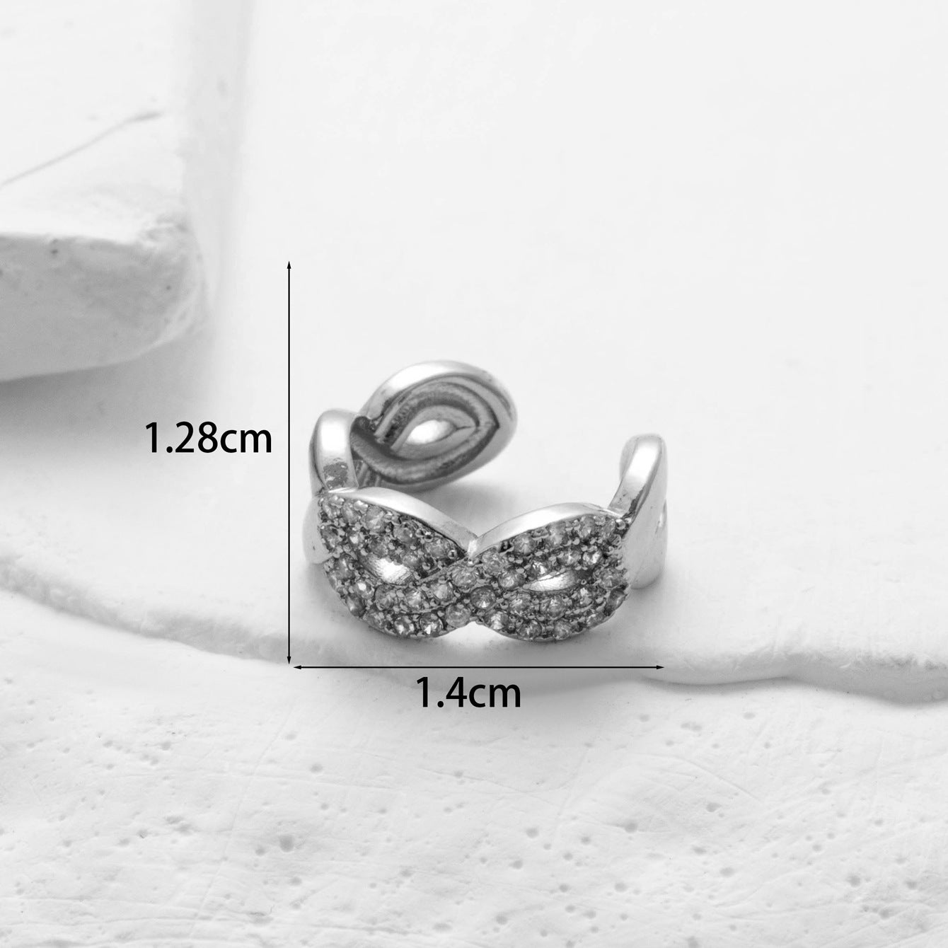 Heart Shape Butterfly Zircon Cartilage Ear Clip Earrings