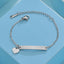 European American Creative Children's Engravable Stainless Steel Heart Bracelet