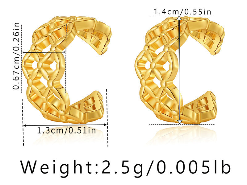 Elegant Butterfly Zircon 18k Gold Plated Copper Ear Cuffs