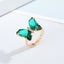 Vintage Adjustable Multicolor Butterfly Ring for Women