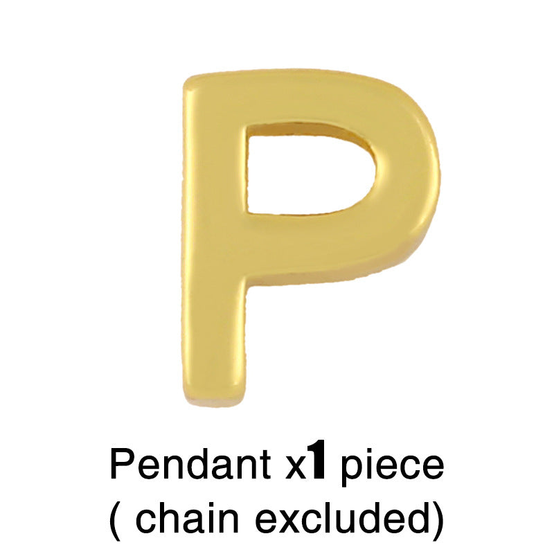 18k Gold Plated Alphabet Pendant Necklace - Minimalist Initial Choker Chain