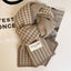 Women's Classic Houndstooth Knit Scarf - Stylish and Warm Reversible Design