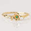 Elegant Glam Vintage Adjustable December Birthstone Flower Gold Plated Ring