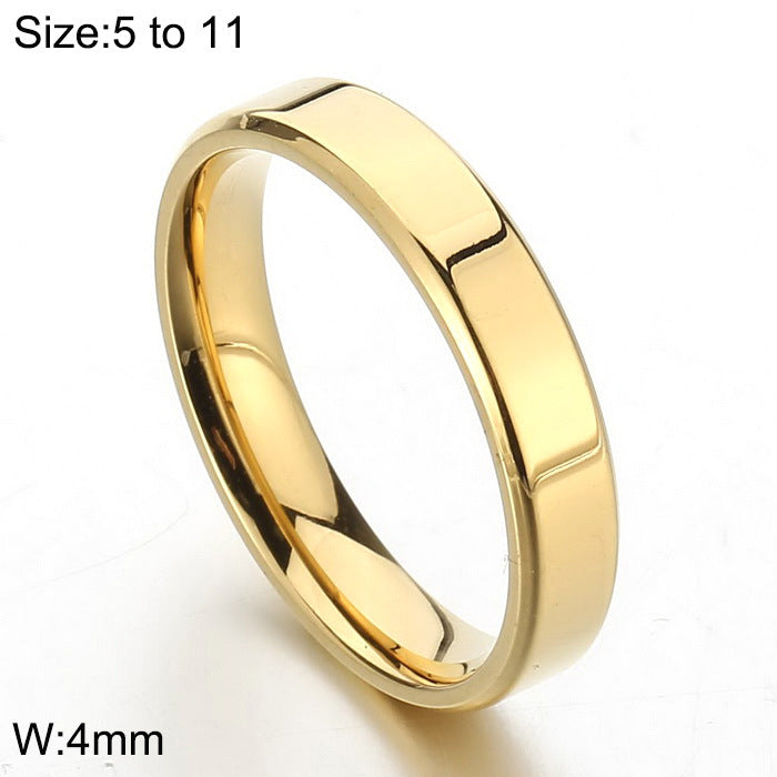 18K Gold Plated Stainless Steel Minimalist Couple Rings