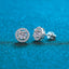 Sterling Silver Moissanite Zircon Round Stud Earrings