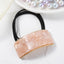 Retro Square Acetate Buckle Hair Tie with Leather Band